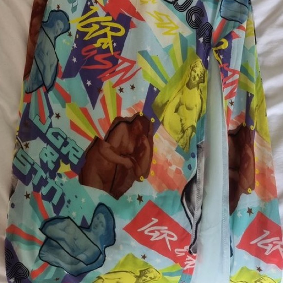 BNWT Jagger & Stone JGR & STN Miami Maxi Dress W Slit NEW Sz 0 XS Lt Blue Print - Picture 8 of 10